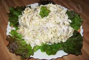 Приготовление салатов из шампиньонов