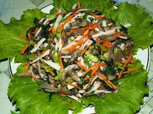 Как приготовить салат с вешенками быстро и просто? Вкусные рецепты